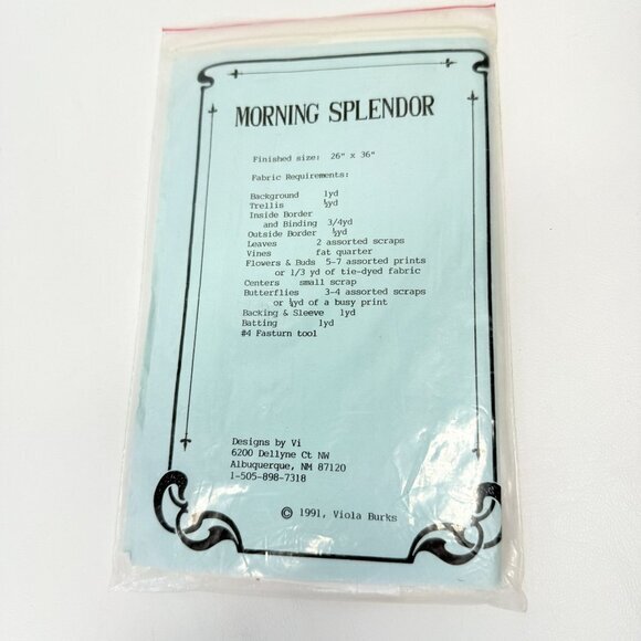 Morning Splendor Quilt Pattern Designs by Vi #246 Morning Glory Butterfly - Picture 4 of 5